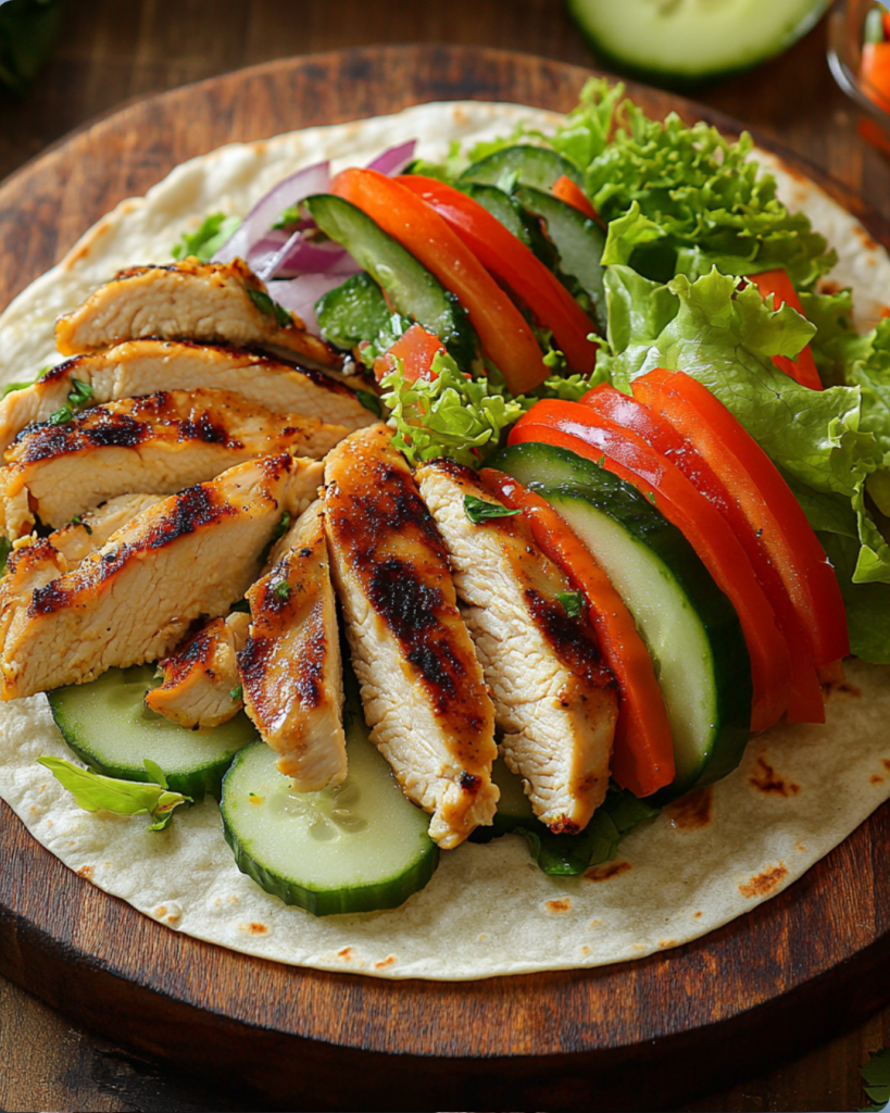 Chicken Wraps with Hummus