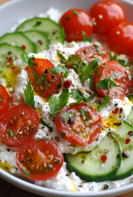 Cottage Cheese with Cherry Tomatoes or Cucumber Slices