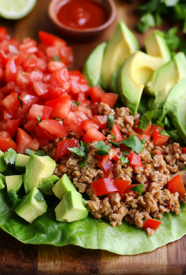 Lettuce-wrapped turkey tacos served on a board — a healthy and delicious dinner idea for gestational diabetes.