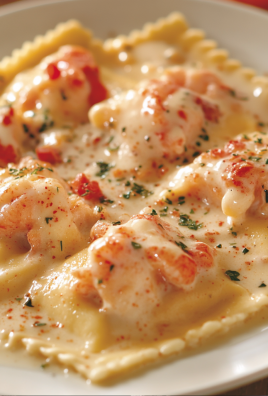 Lobster Ravioli in Cajun Cream Sauce