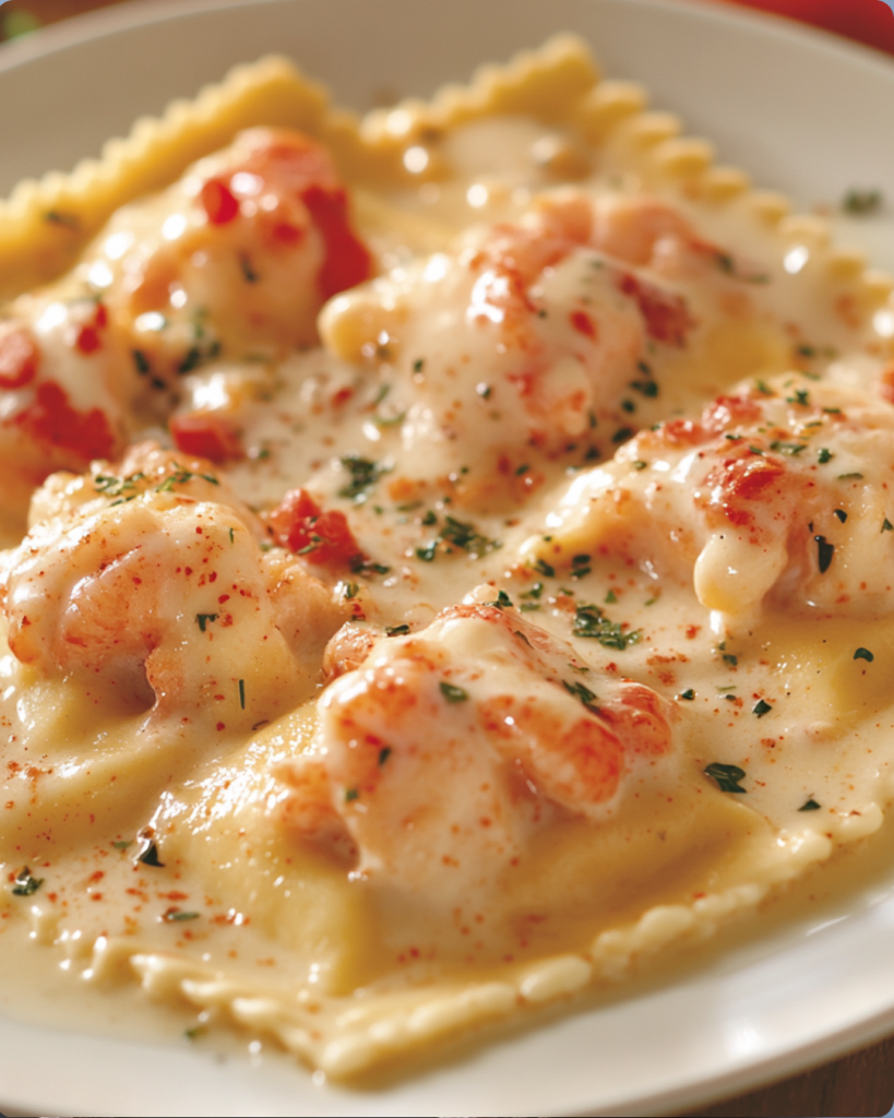 Lobster Ravioli in Cajun Cream Sauce